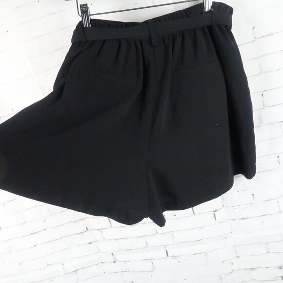 A NEW DAY BLACK RAYON HIGH WAIST SHORTS WITH POCKETS AND FRONT TIE DETAIL SIZE L - Picture 7 of 7
